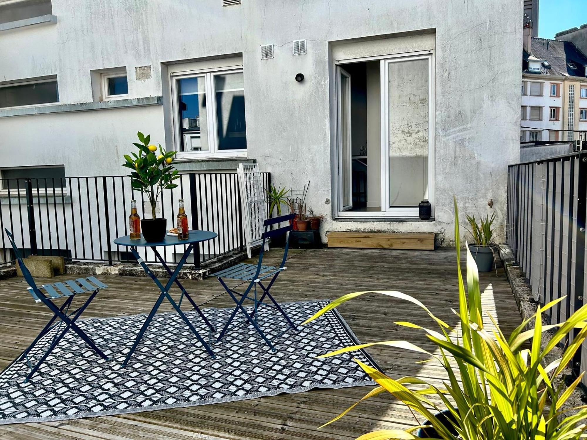 O Studio Terrasse - Centre Ville De Lorient - Gare エクステリア 写真